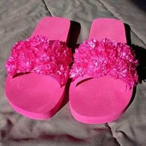 Pink Floral Women's Slide Sandals
